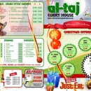 Al-Taj Christmas Menu - Front and Back